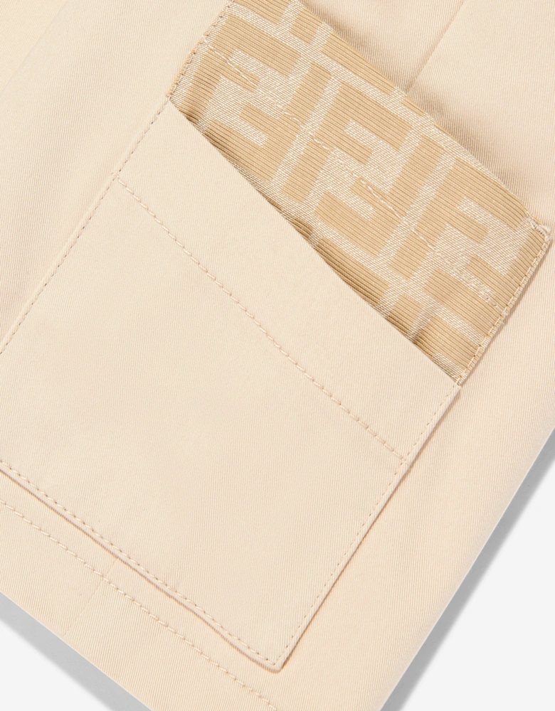 Boys FF Pocket Gabardine Shorts in Beige
