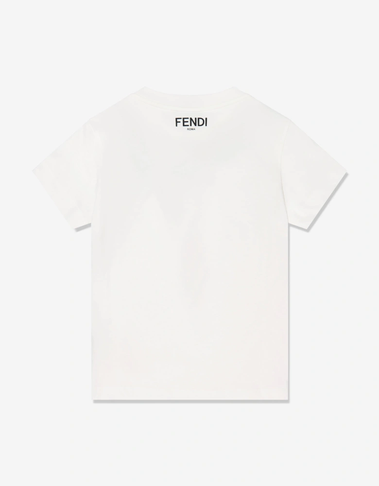 Girls Bow Print T-Shirt in White