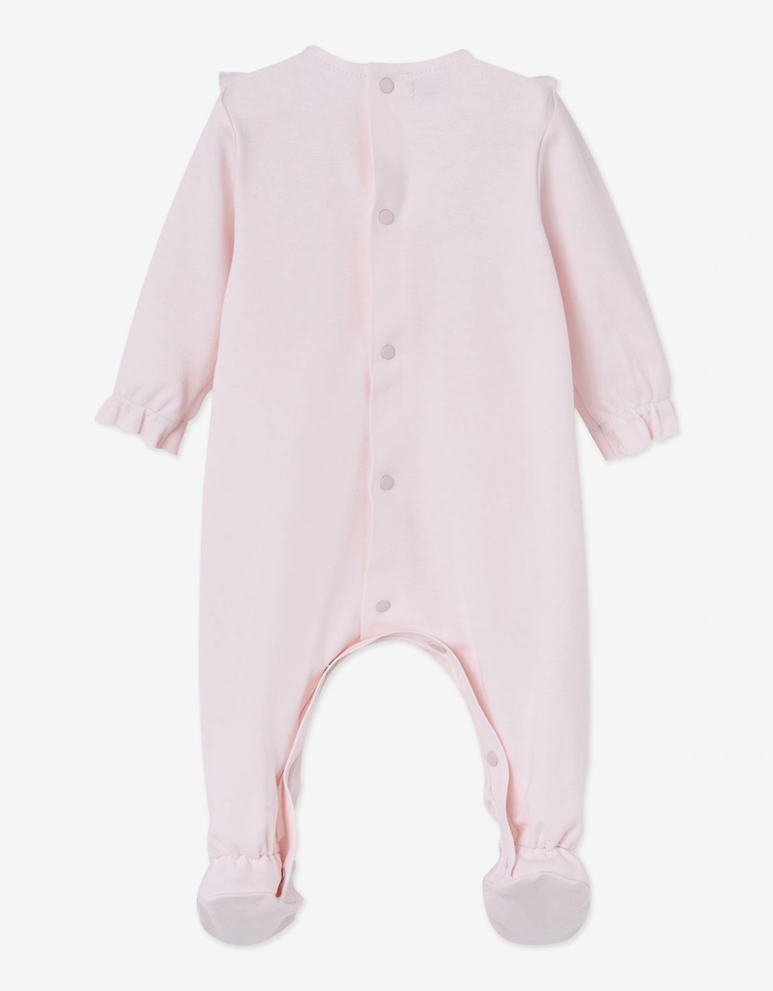 Baby Girls Cotton Embroidered Babygrow in Pink