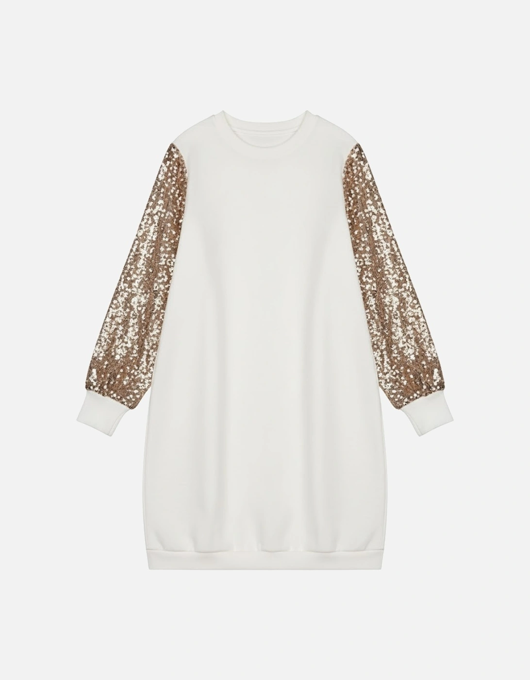 White Sequin Puff Sleeve Shift Mini Dress, 6 of 5