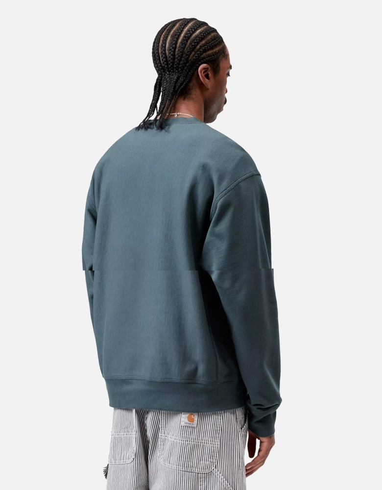 American Script Sweatshirt Office Blue