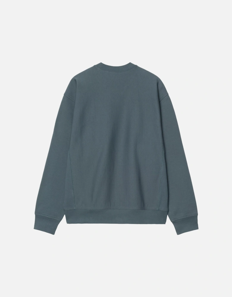 American Script Sweatshirt Office Blue