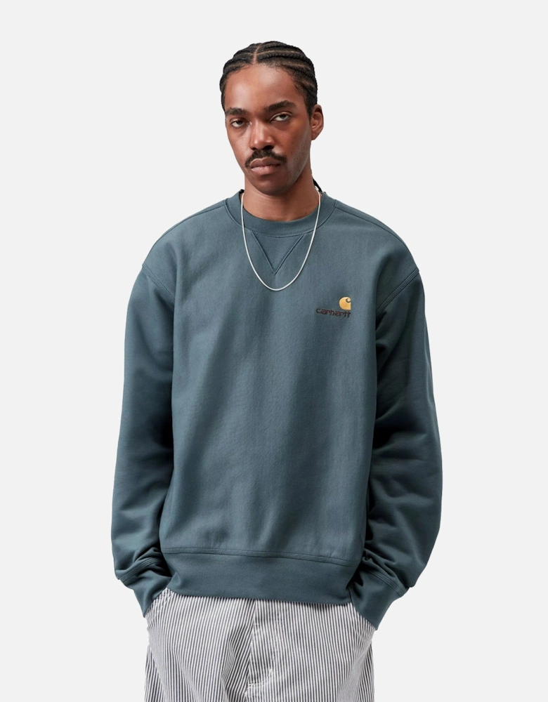 American Script Sweatshirt Office Blue
