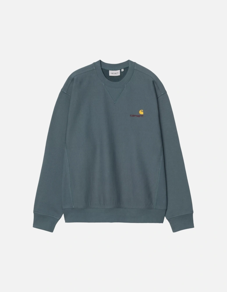 American Script Sweatshirt Office Blue