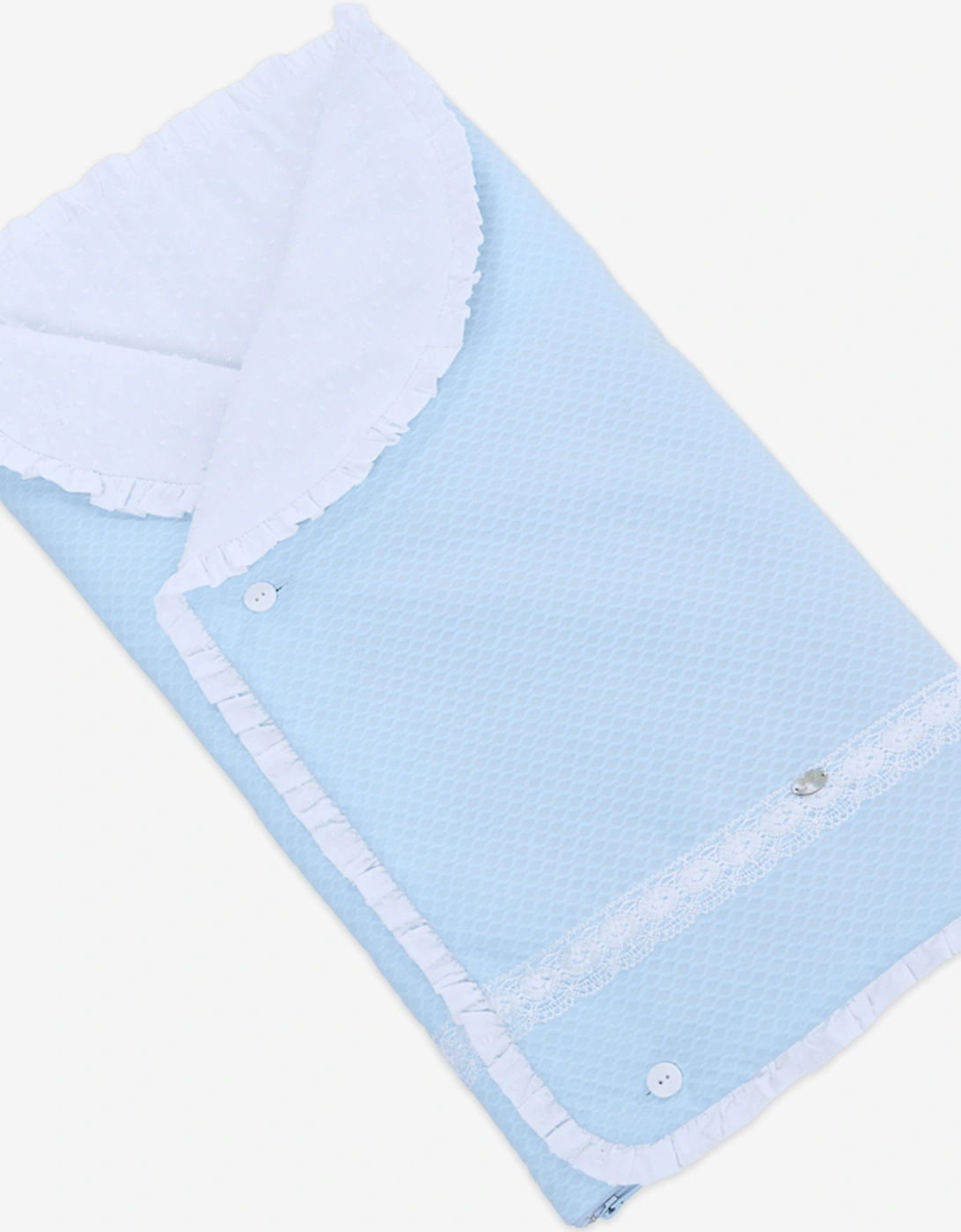 Baby Boys Lace Trim Nest in Blue