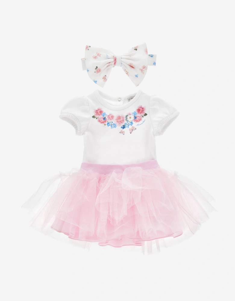 Baby Girls Tulle Skirt Set in Pink
