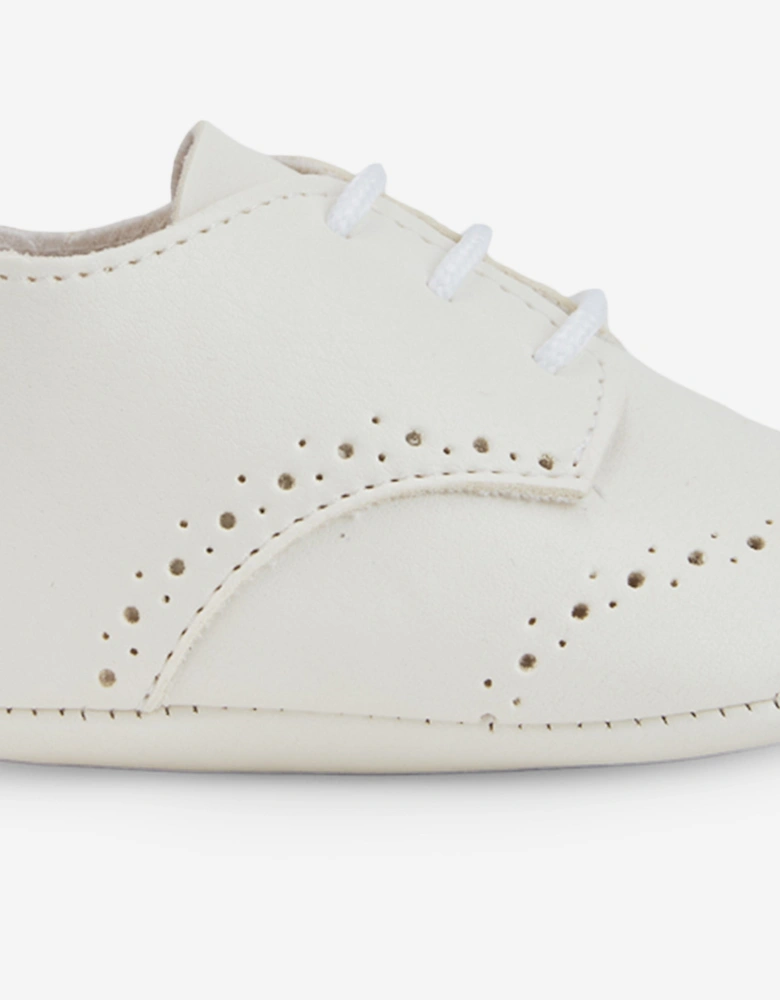 Baby Boys Lace Up Pre-Walker Shoes in Ivory