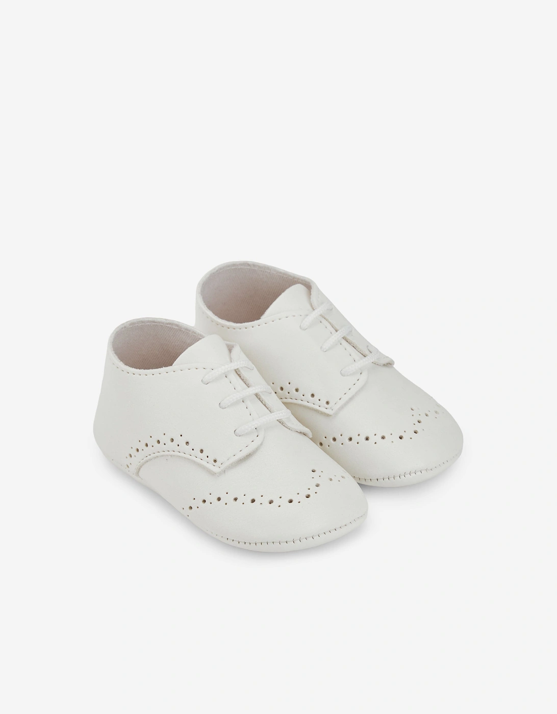 Baby Boys Lace Up Pre-Walker Shoes in Ivory