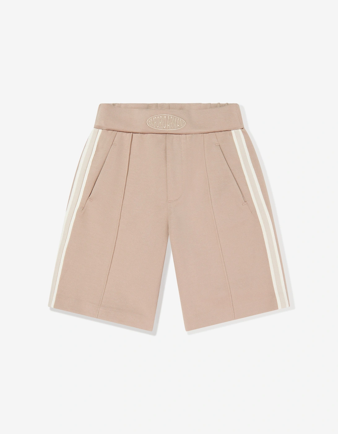 Emporio Armani Boys Brown 'S Logo Shorts In Beige  16 Years Size 16 Yrs Kids
