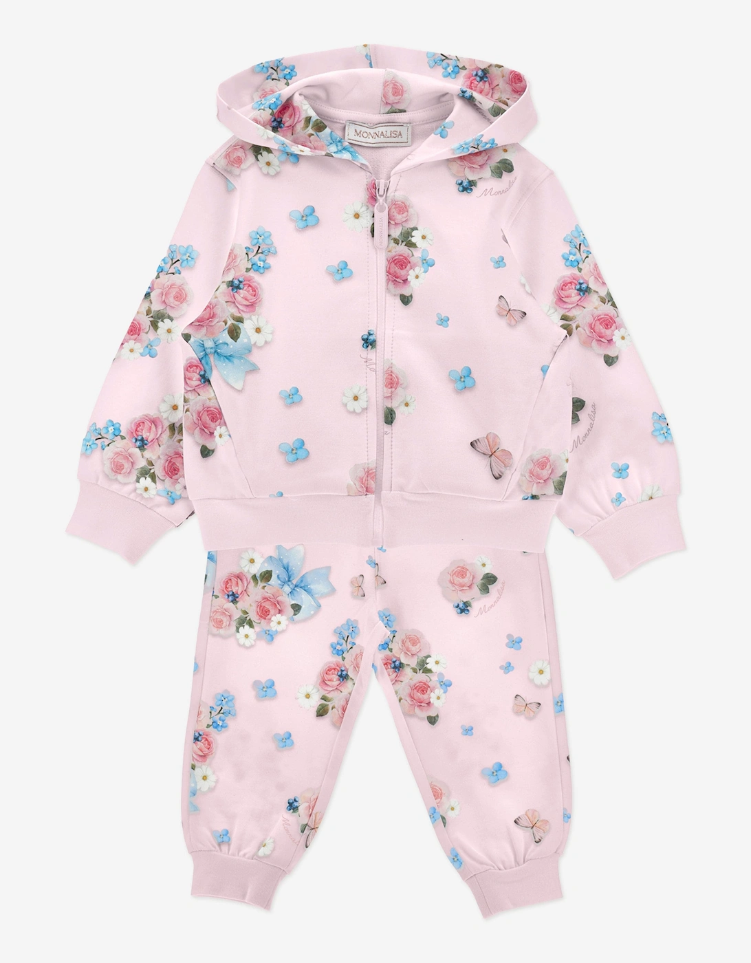 Baby Girls Floral Tracksuit in Pink, 5 of 4