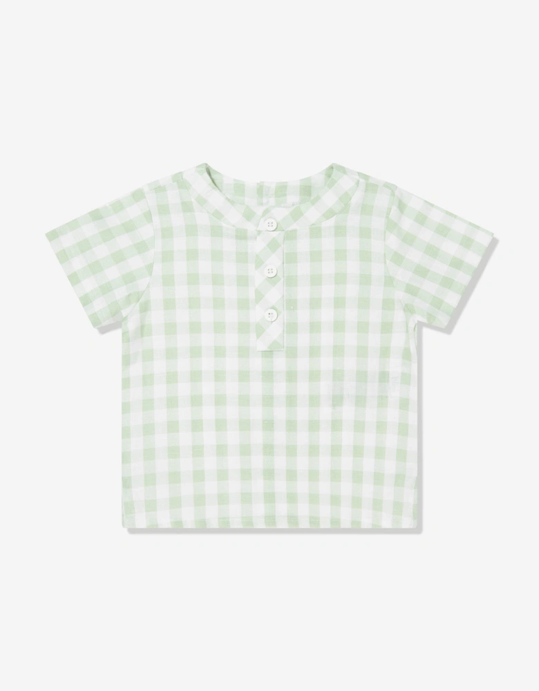 Baby Boys Cotton and Linen Short Set in Green