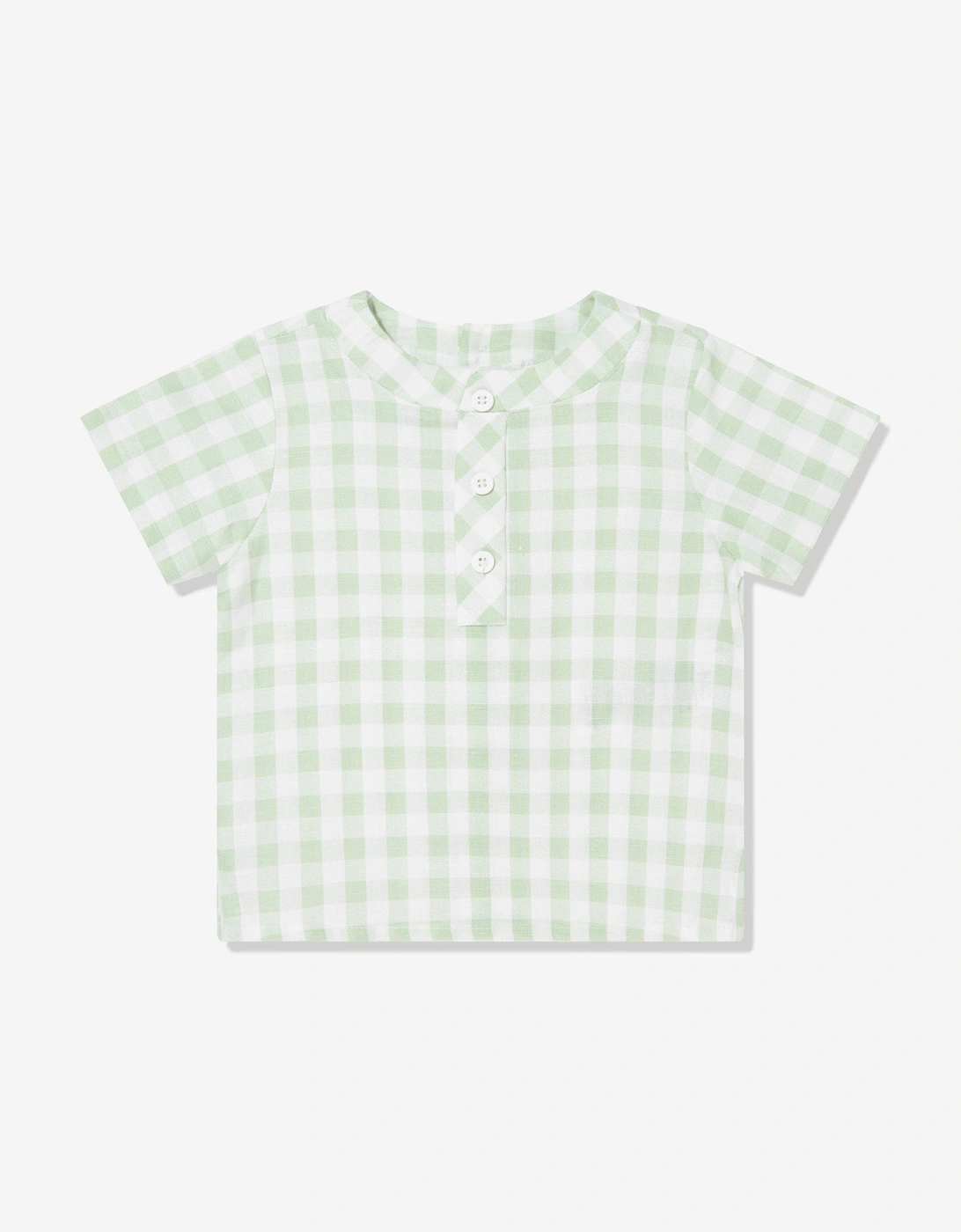 Baby Boys Cotton and Linen Short Set in Green