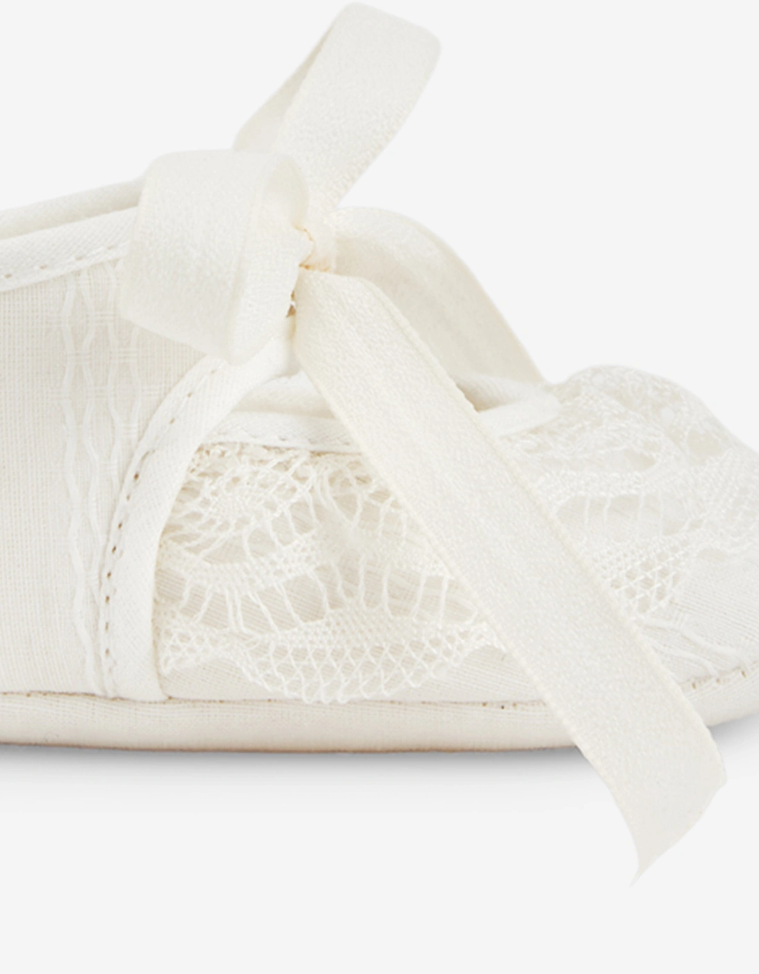Baby Girls Lace Ruffle Pre-Walker Shoes in Ivory