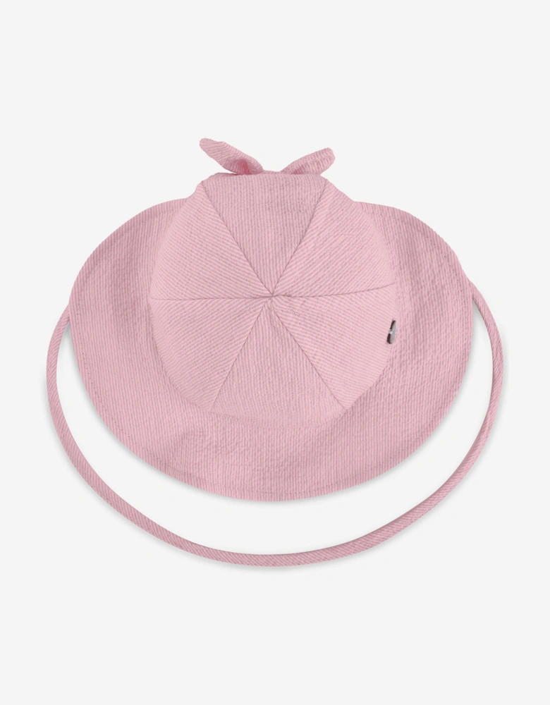 Baby Girls Cotton Hat with Bow in Pink