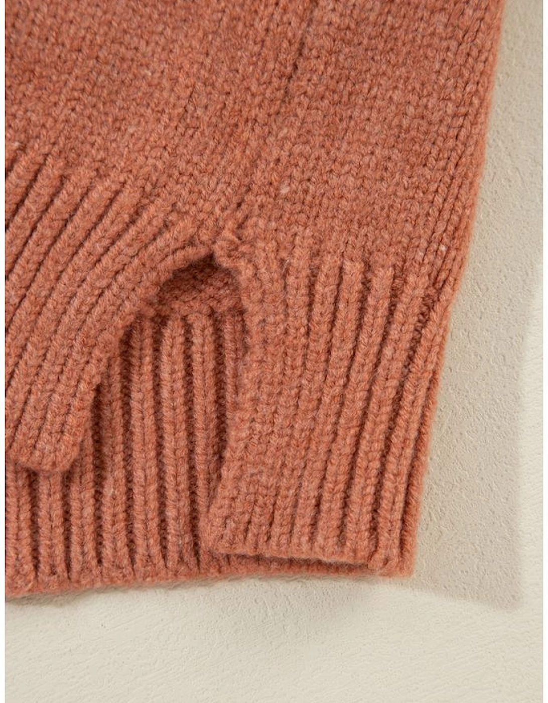 Light French Beige Drop Shoulder Open Front Cropped Cardigan