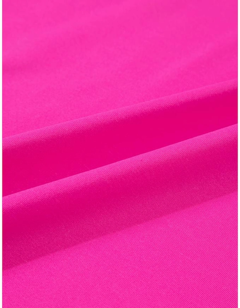 Rose Red Contrast Trim Cap Sleeve Tee Shorts Set