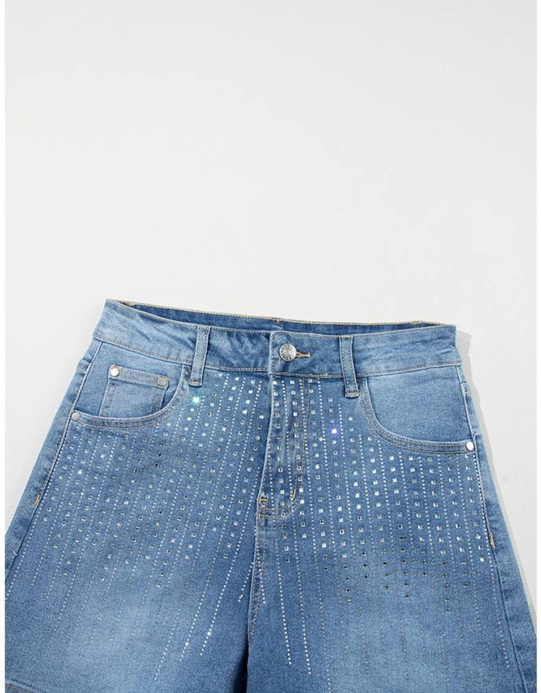 Ashleigh Blue Rhinestone Embellished Denim Shorts