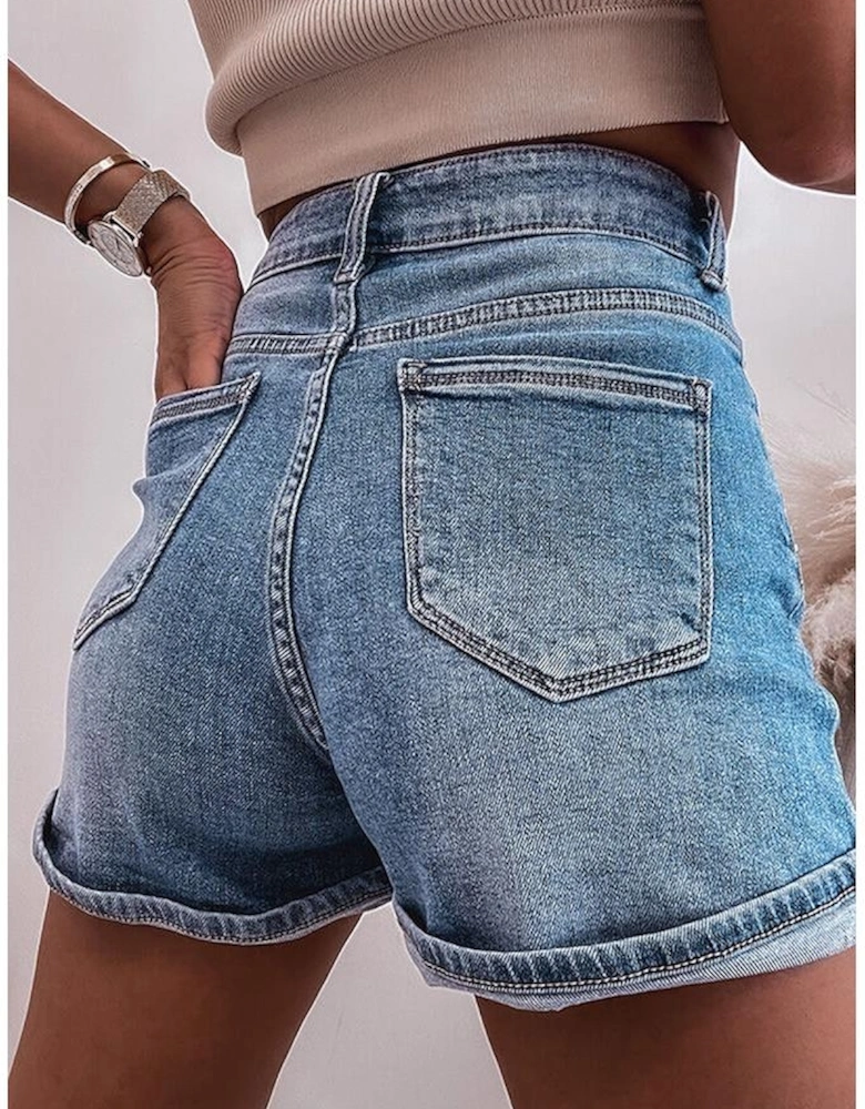 Ashleigh Blue Rhinestone Embellished Denim Shorts