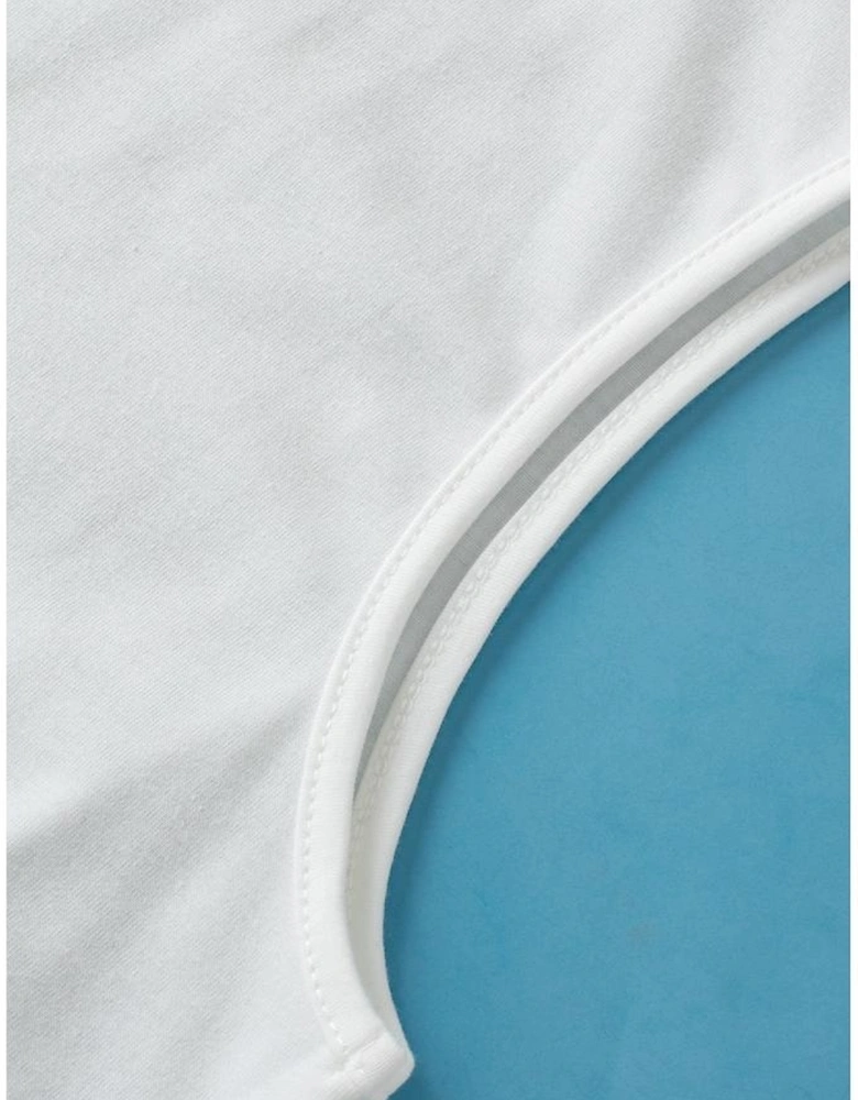 White Crew Neck Pleated Tank Top