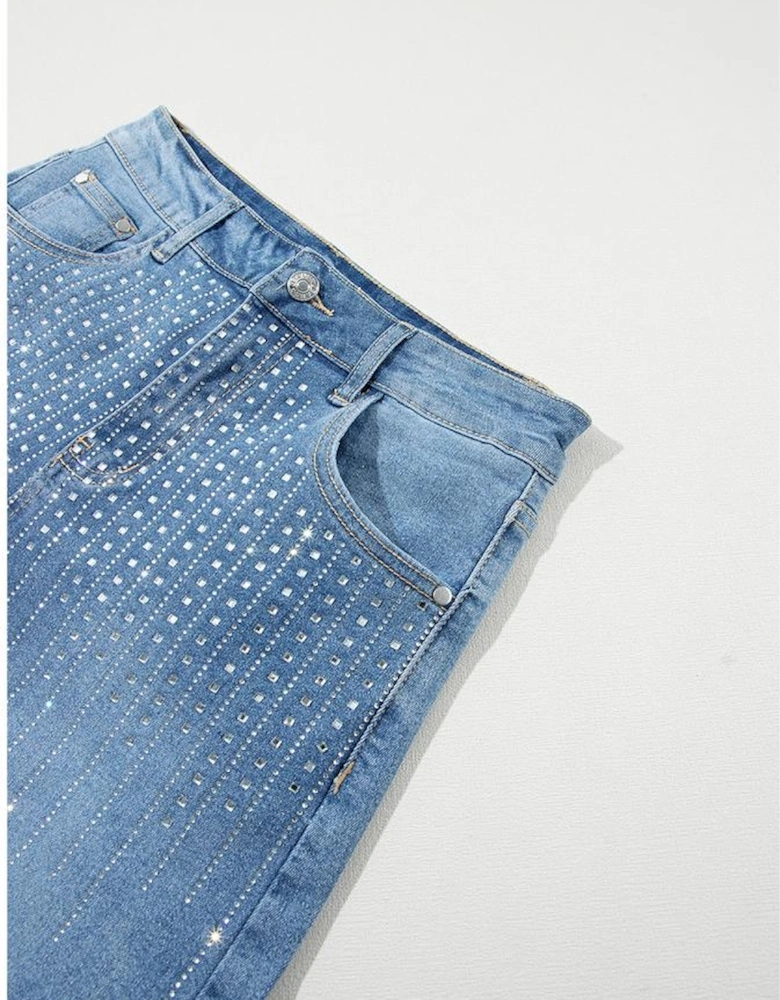 Ashleigh Blue Rhinestone Embellished Denim Shorts