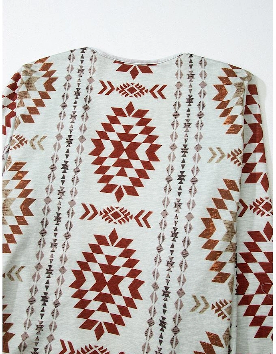 Brown Western Aztec Printed Open Front Long Cardigan