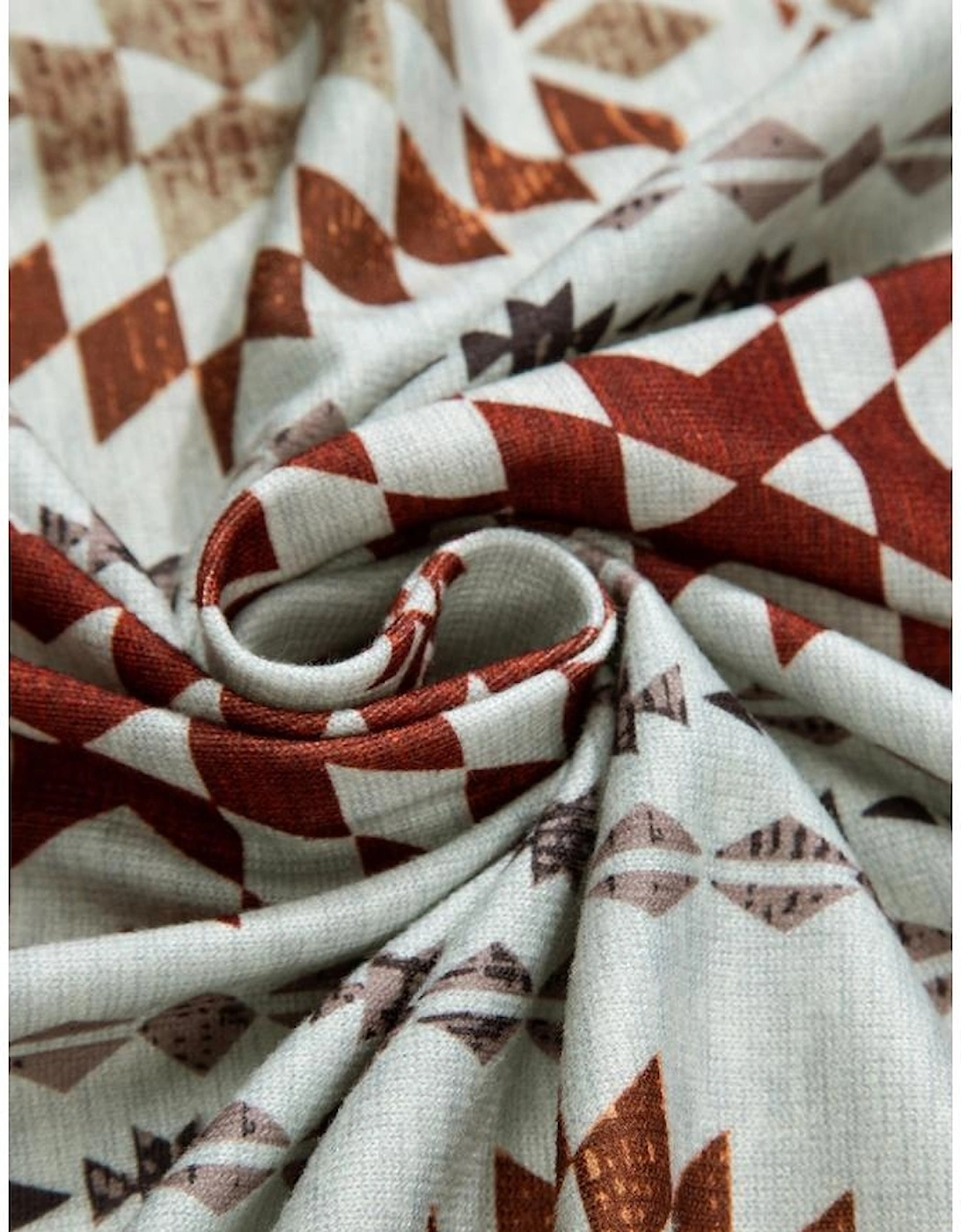 Brown Western Aztec Printed Open Front Long Cardigan