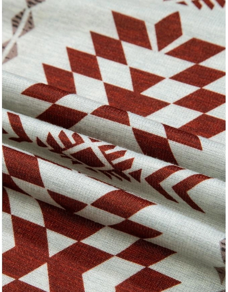 Brown Western Aztec Printed Open Front Long Cardigan