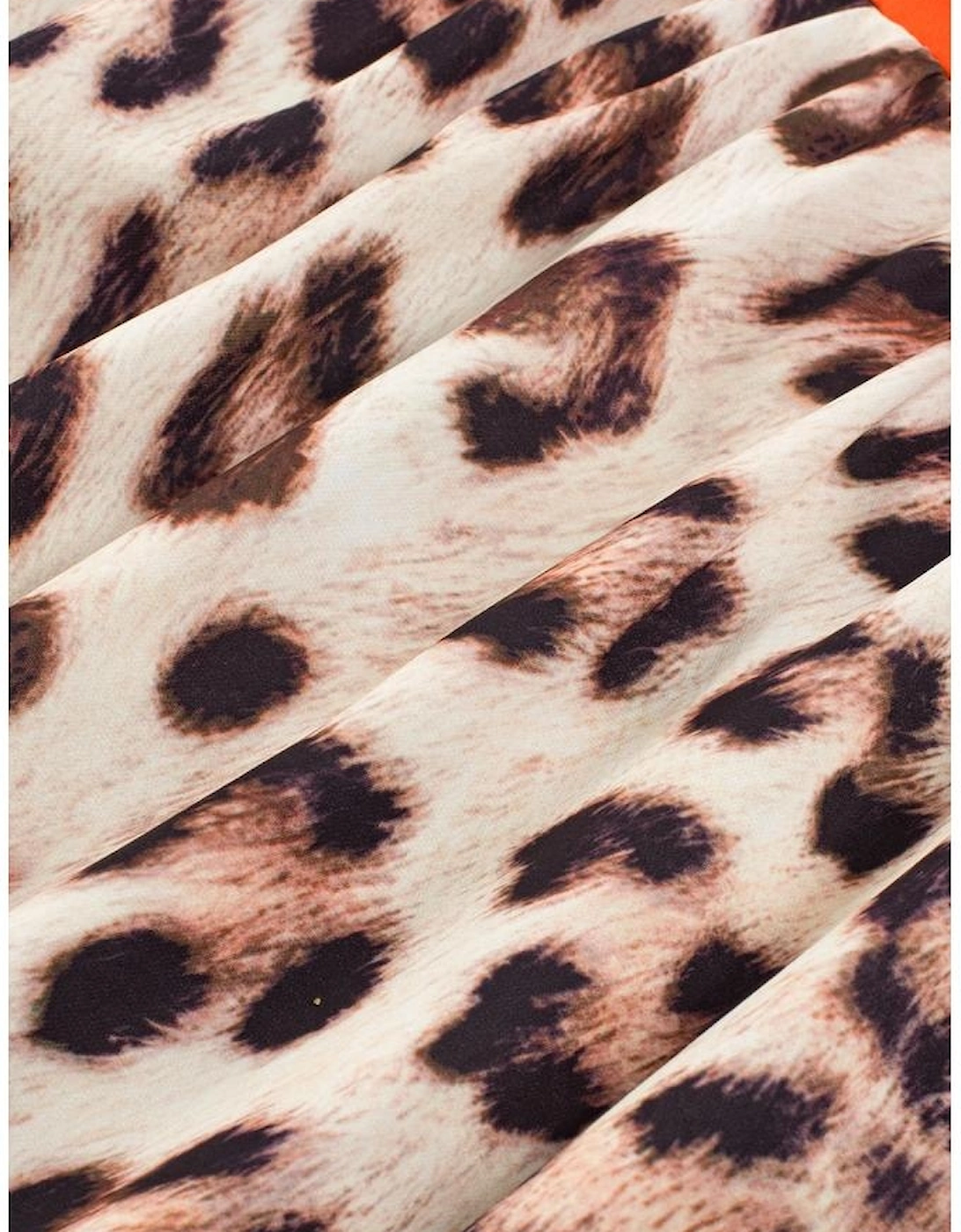 Bright Pink Leopard Colorblock Patchwork Bubble Sleeve Maxi Dress