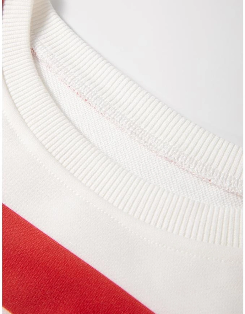 Red Stripe Drop Shoulder Pullover and Jogger Pants Set