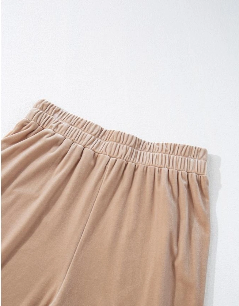 Parchment Velvet Zipped Top and Joggers Two Piece Set