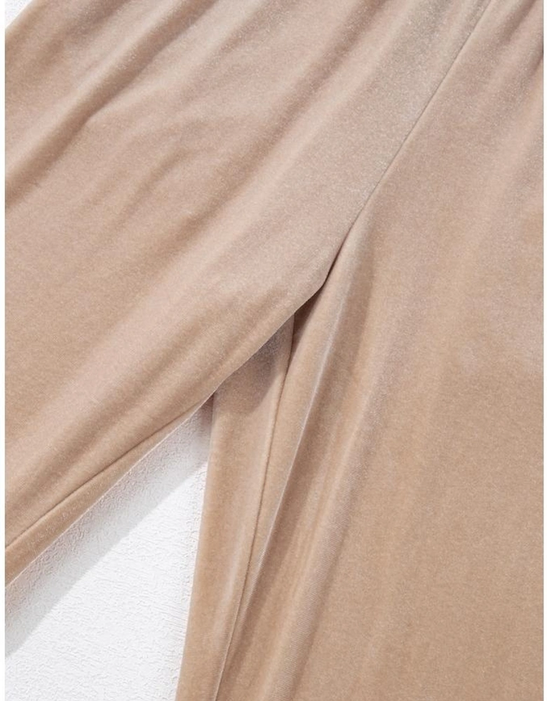 Parchment Velvet Zipped Top and Joggers Two Piece Set