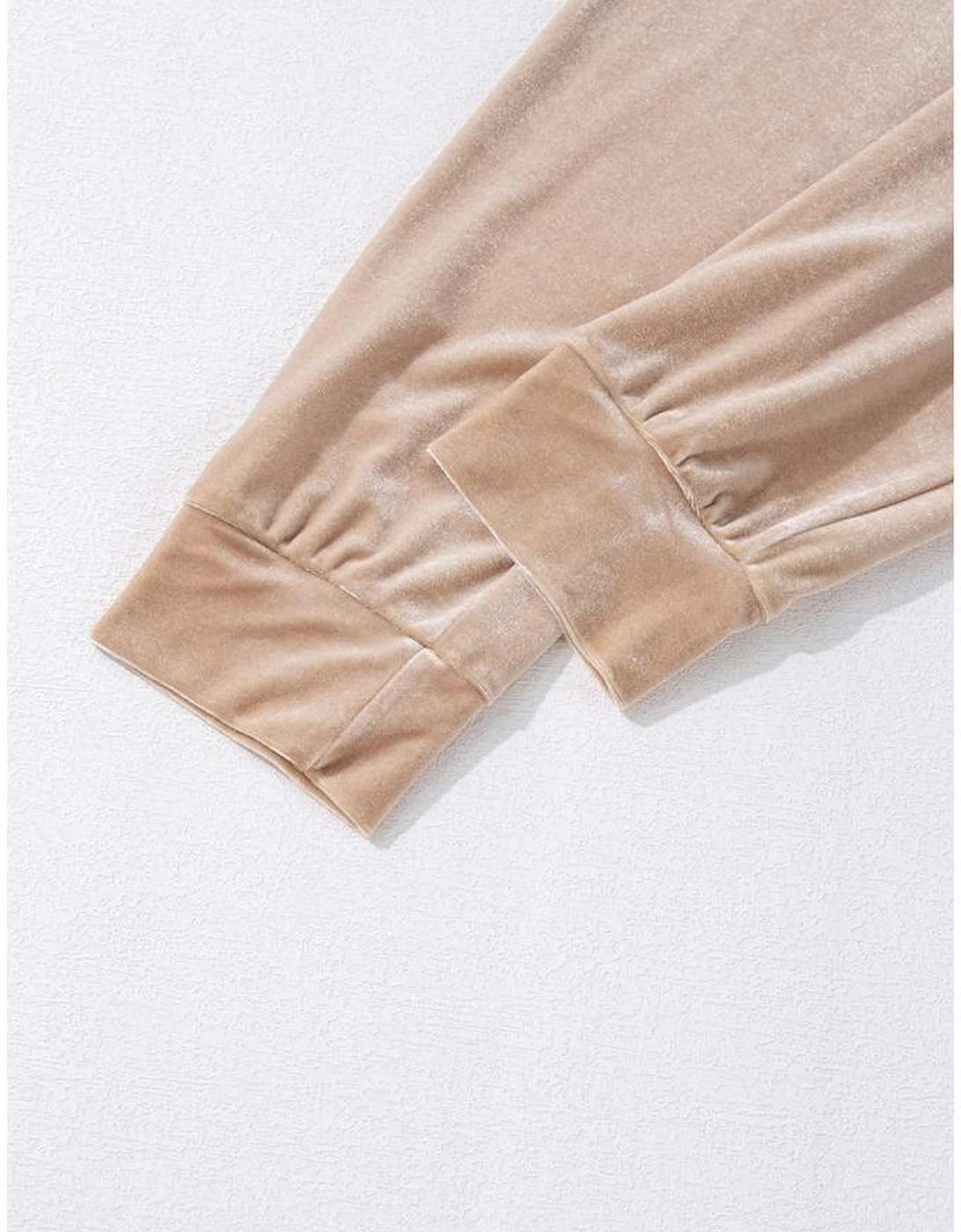 Parchment Velvet Zipped Top and Joggers Two Piece Set
