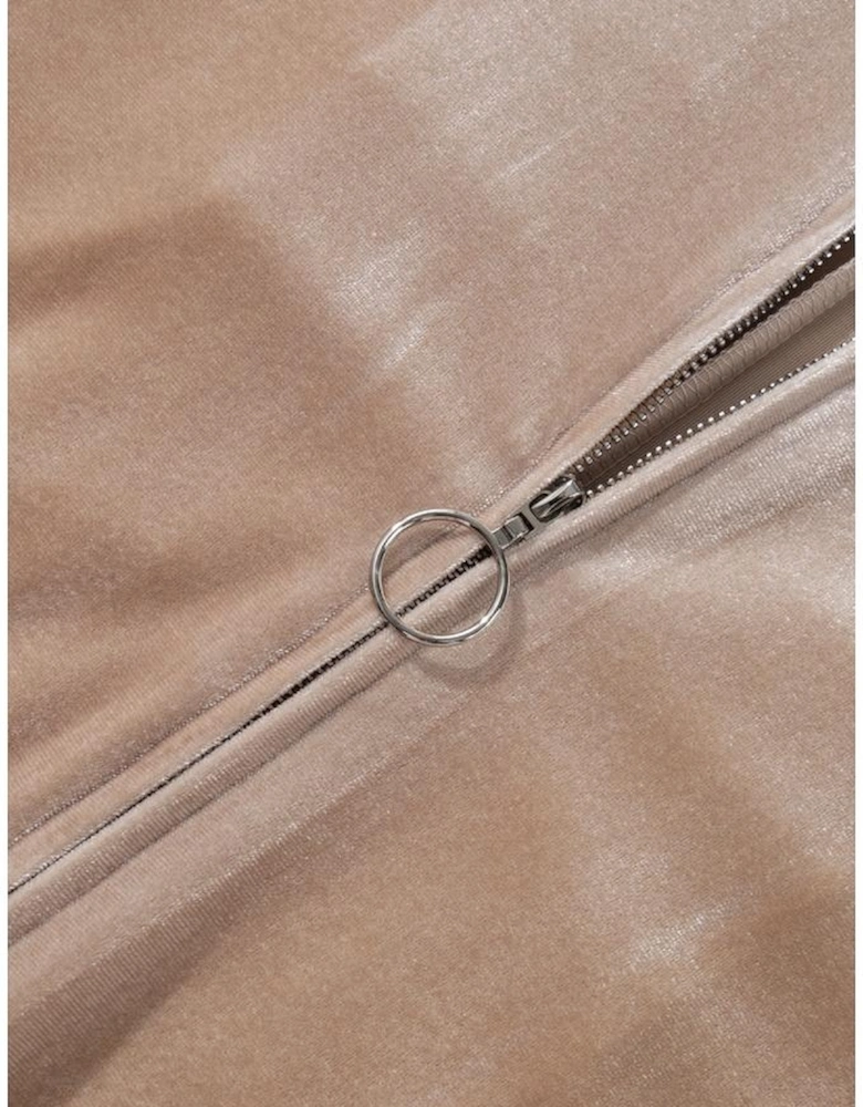 Parchment Velvet Zipped Top and Joggers Two Piece Set