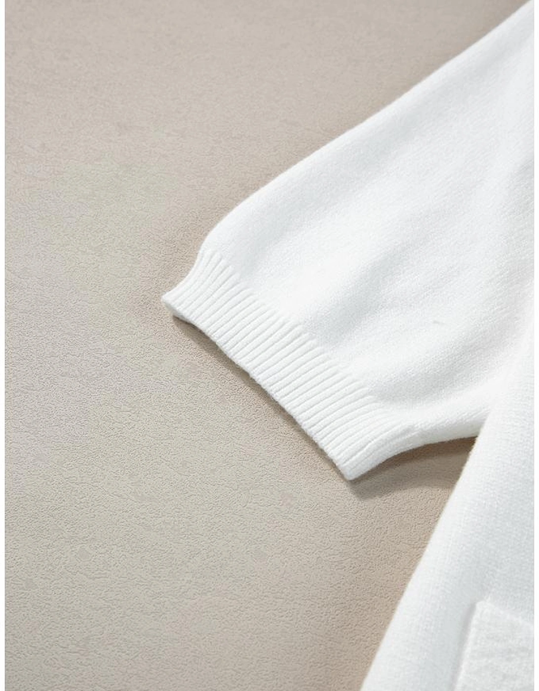 White Gold Buttons Textured Sweater T Shirt