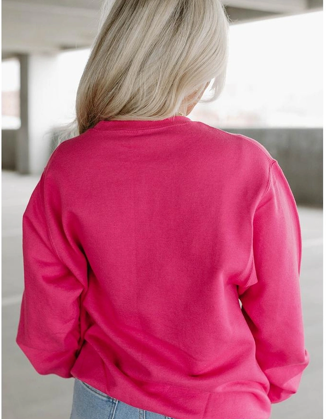 Strawberry Pink Cow & Sequin Double Heart Patch Graphic Sweatshirt