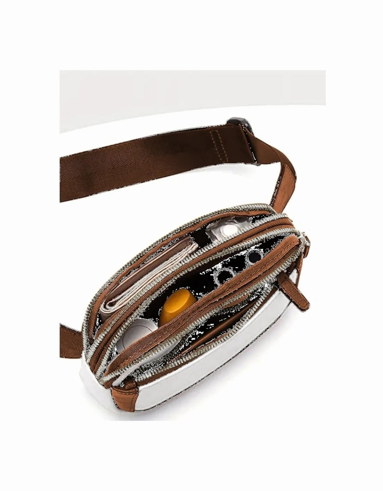 White Adjustable Strap Mini PU Leather Crossbody Bag