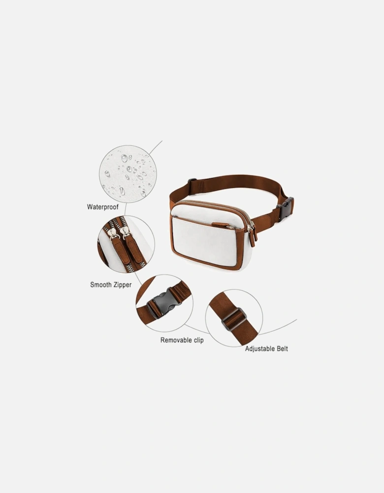 White Adjustable Strap Mini PU Leather Crossbody Bag