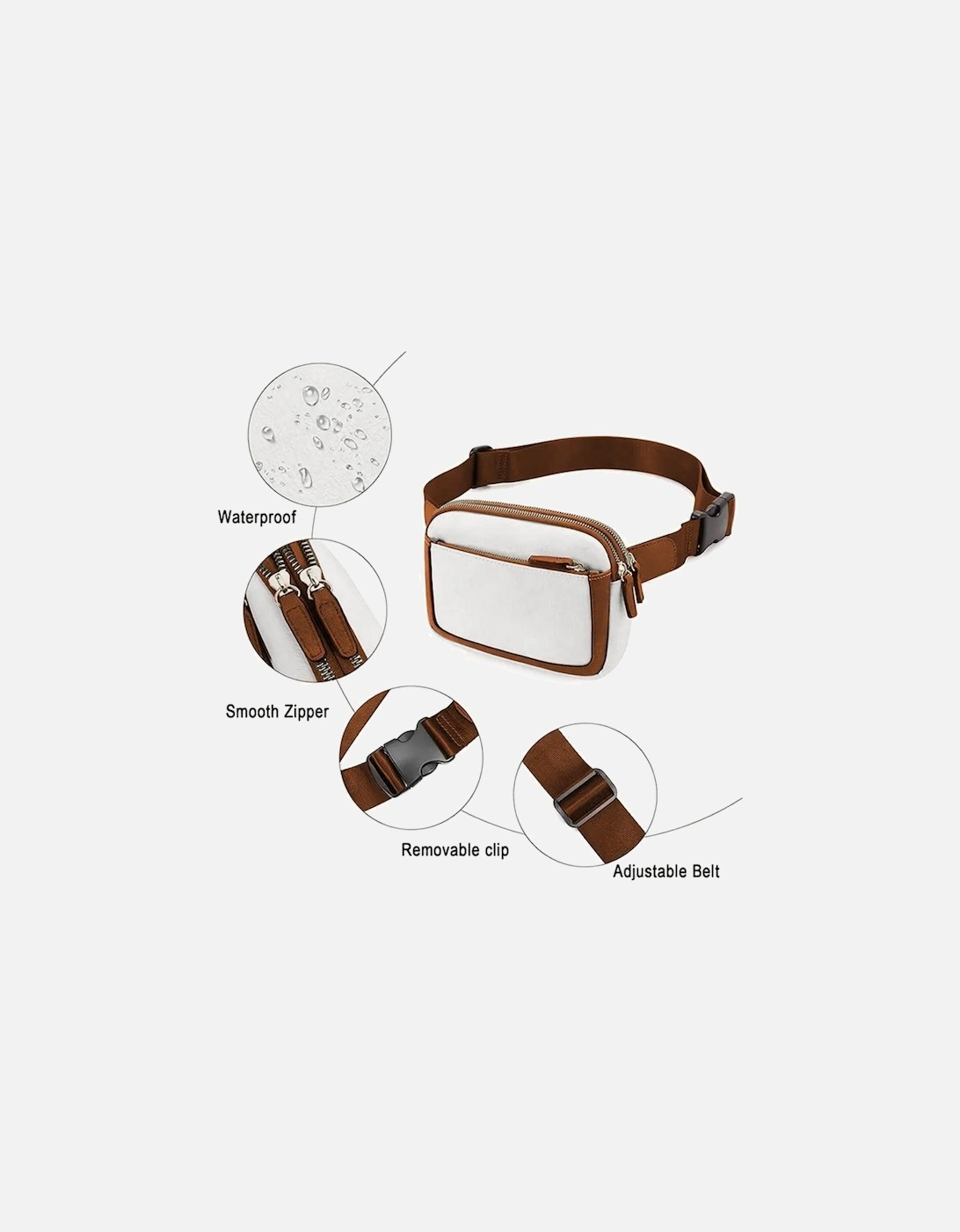 White Adjustable Strap Mini PU Leather Crossbody Bag