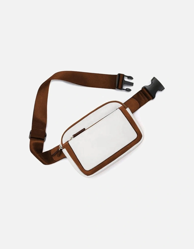 White Adjustable Strap Mini PU Leather Crossbody Bag