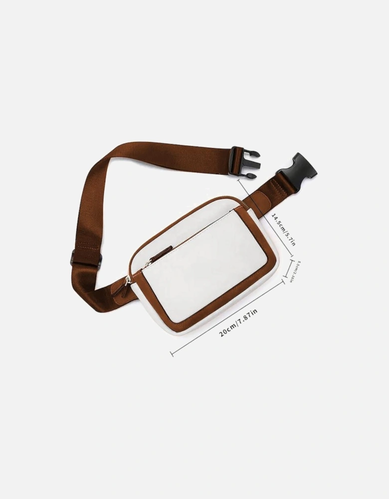 White Adjustable Strap Mini PU Leather Crossbody Bag