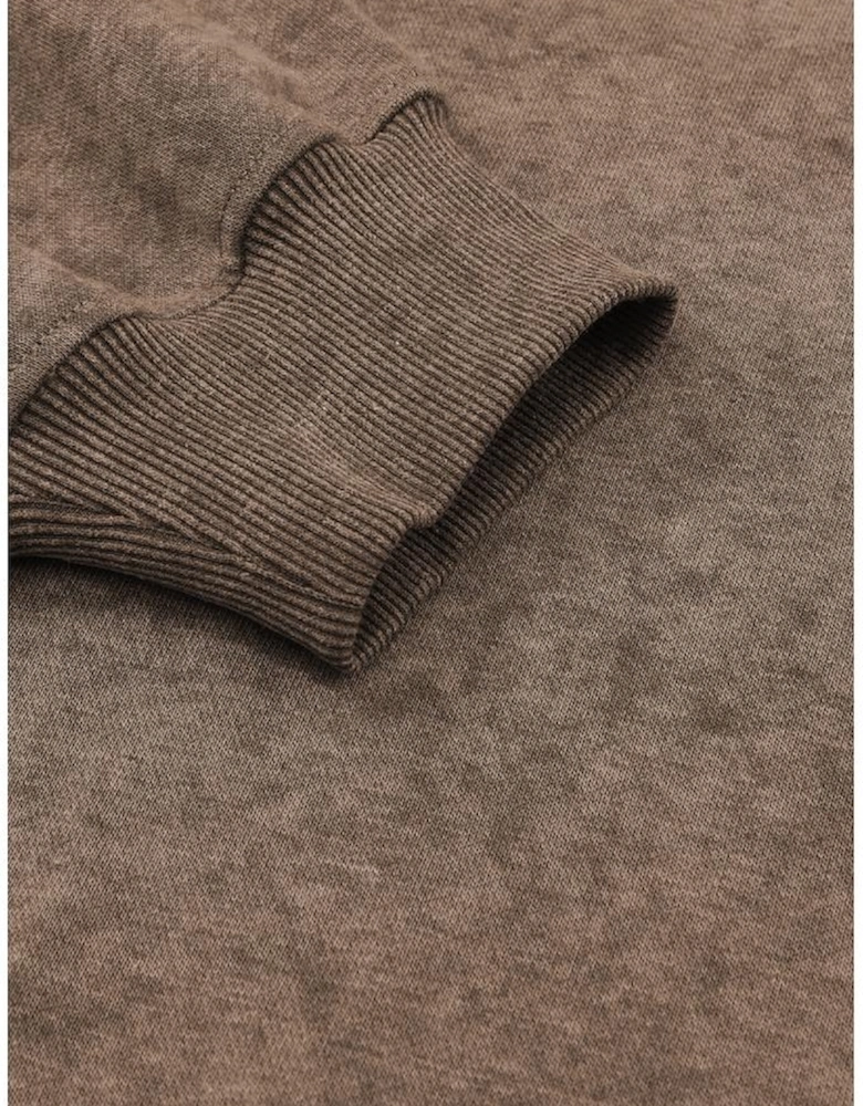 Brown Drop Shoulder Crew Neck Pullover Sweatshirt