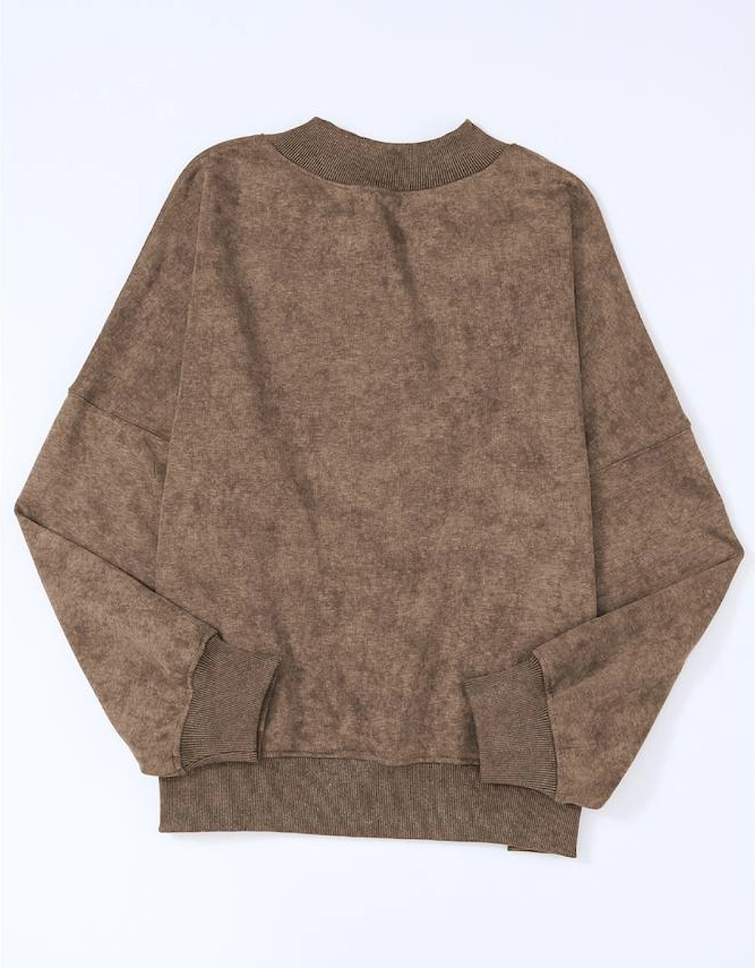 Brown Drop Shoulder Crew Neck Pullover Sweatshirt
