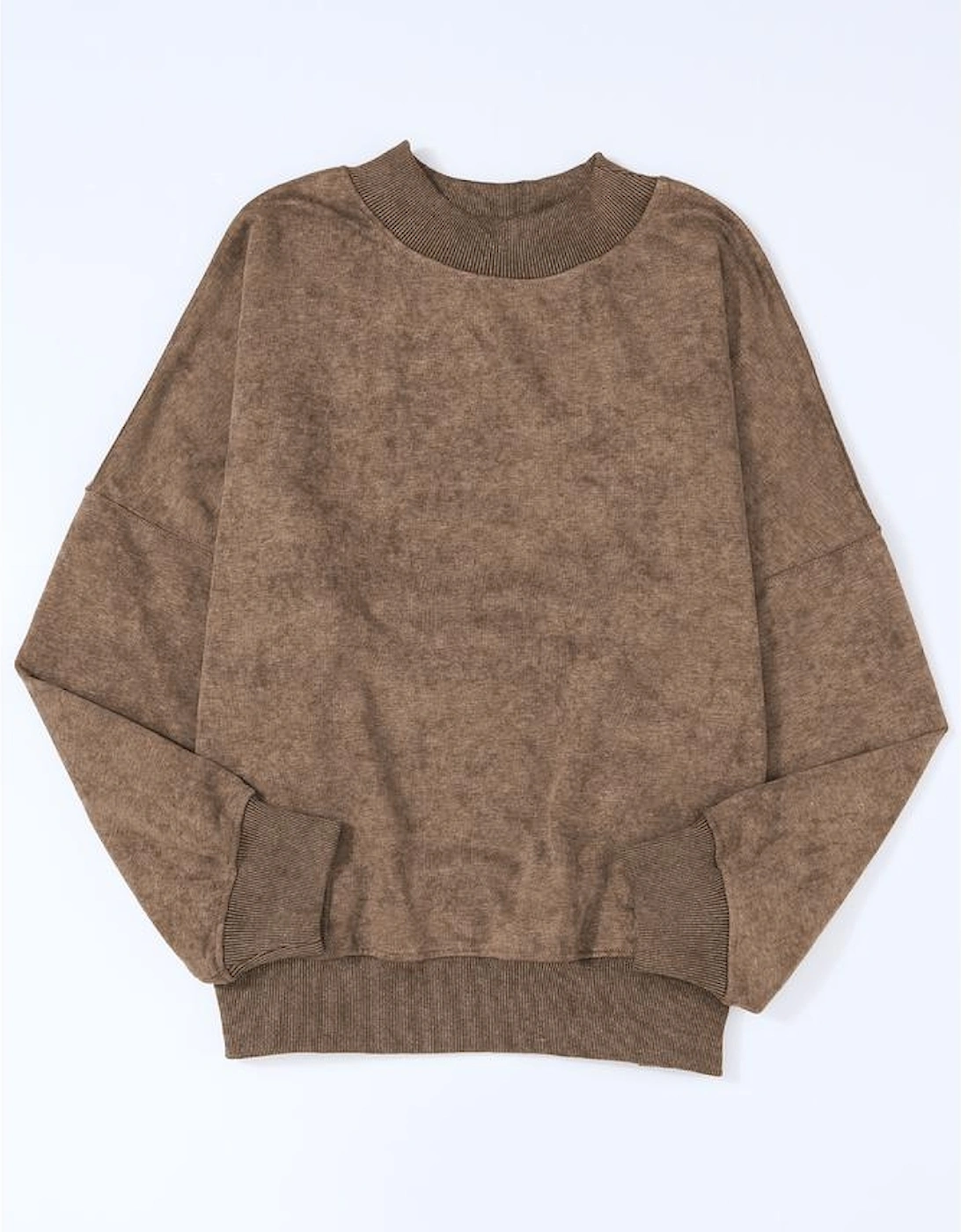 Brown Drop Shoulder Crew Neck Pullover Sweatshirt