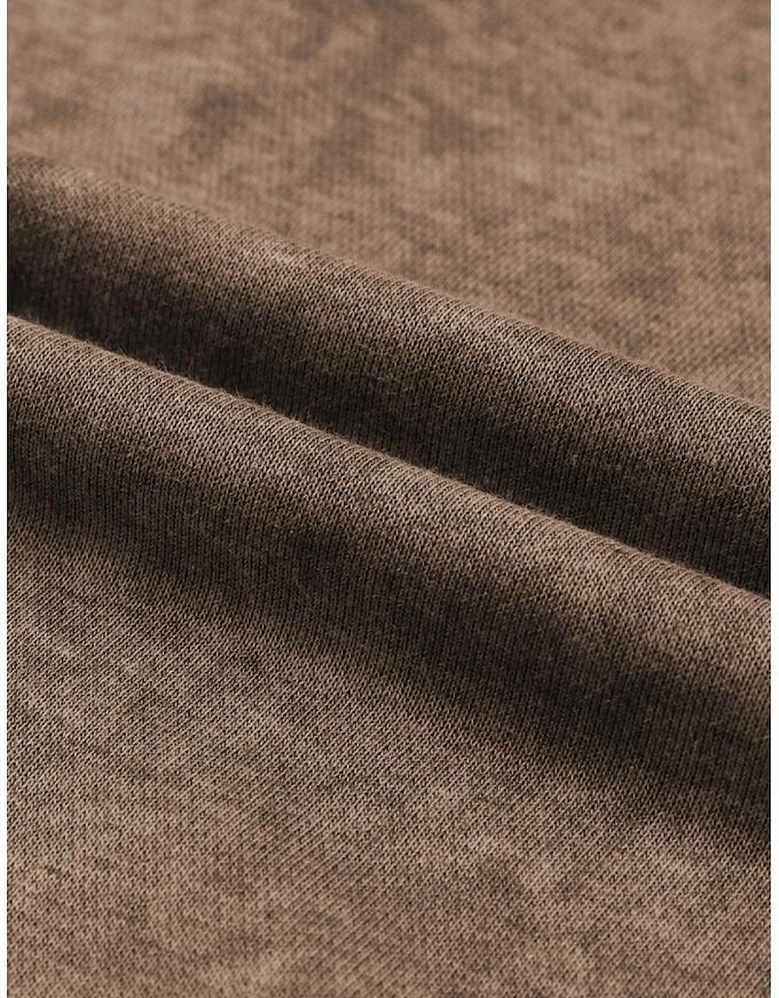 Brown Drop Shoulder Crew Neck Pullover Sweatshirt