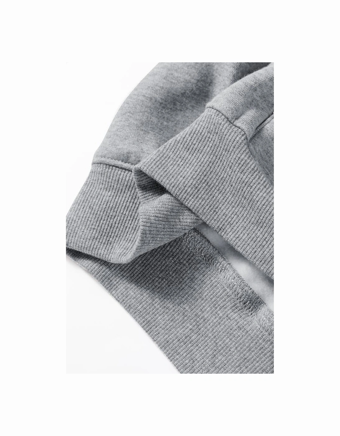 Gray Solid Drop Shoulder Hoodie and Joggers Activewear Set