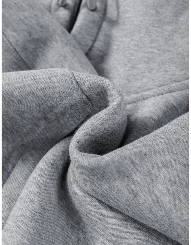 Gray Solid Drop Shoulder Hoodie and Joggers Activewear Set