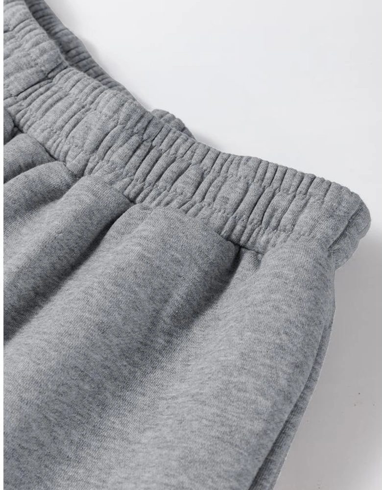 Gray Solid Drop Shoulder Hoodie and Joggers Activewear Set