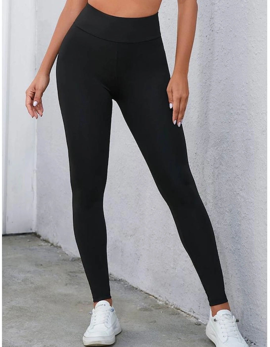 Black Criss Cross Tummy Control High Waist Leggings