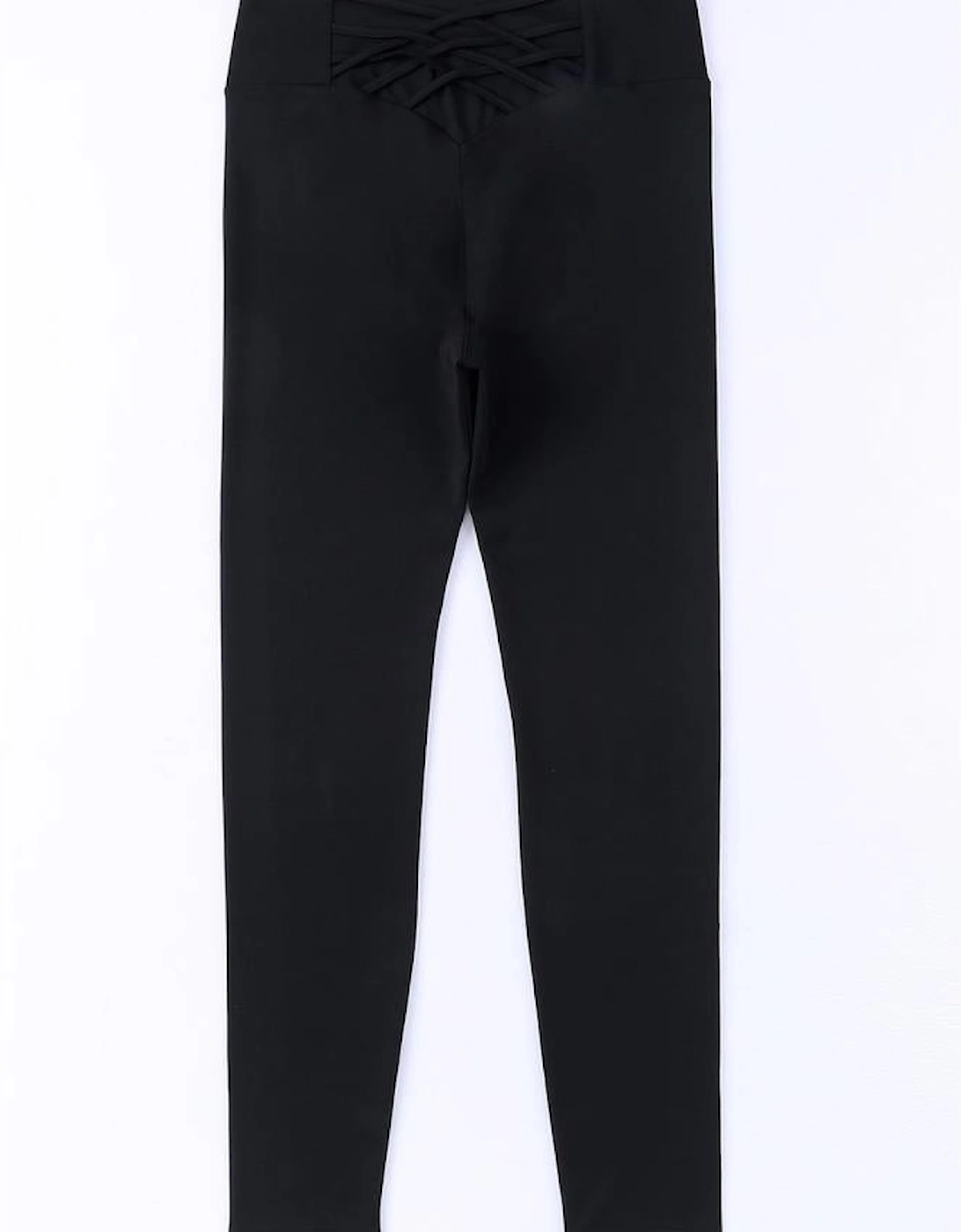 Black Criss Cross Tummy Control High Waist Leggings