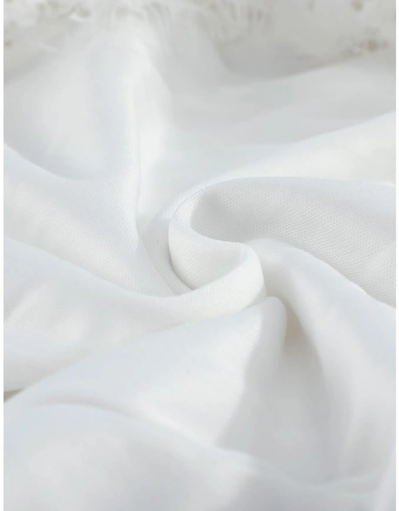 White Blue Fill Your Heart Lace Maxi Dress